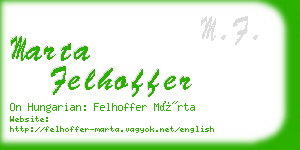 marta felhoffer business card